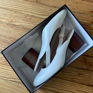 J. Crew White Slingbacks